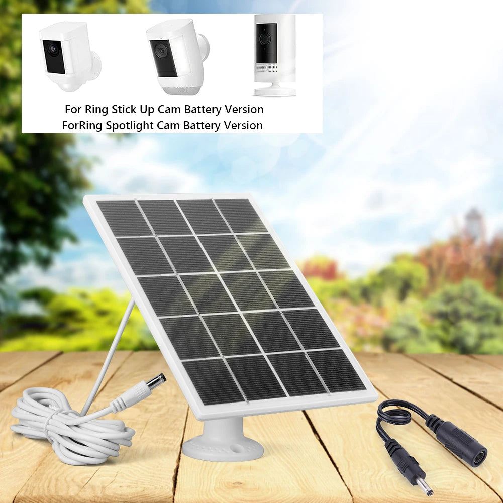 10W Solar Panel for Ring Camera Waterproof Camera Solar Panel 360° Adjustable Wall Mount for Ring Stick Up Cam/Spotlight Cam