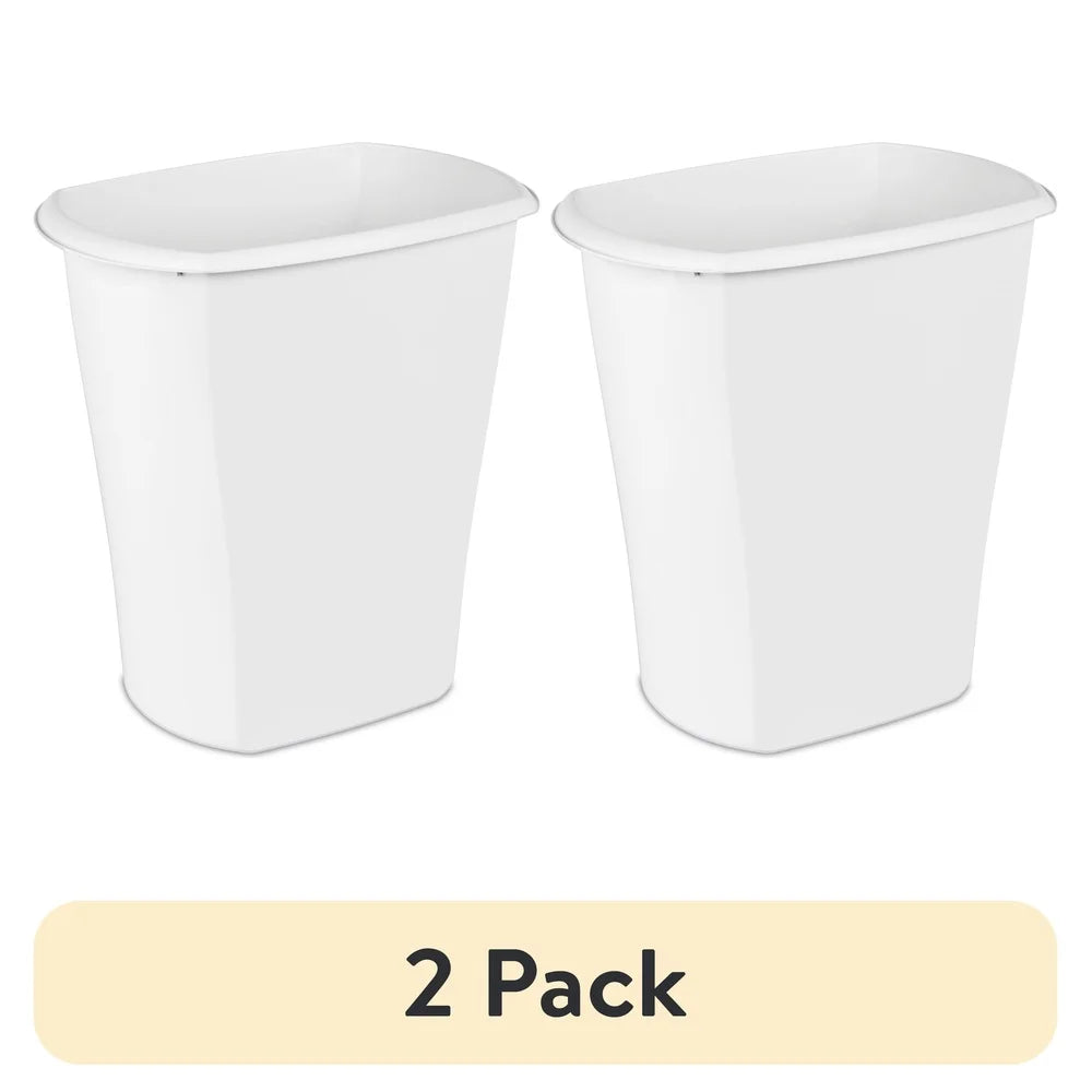 10 Gallon Rectangular Wastebasket Plastic Ideal Kitchen Bathroom Office Easy Clean Stylish Design with Integrated Handle