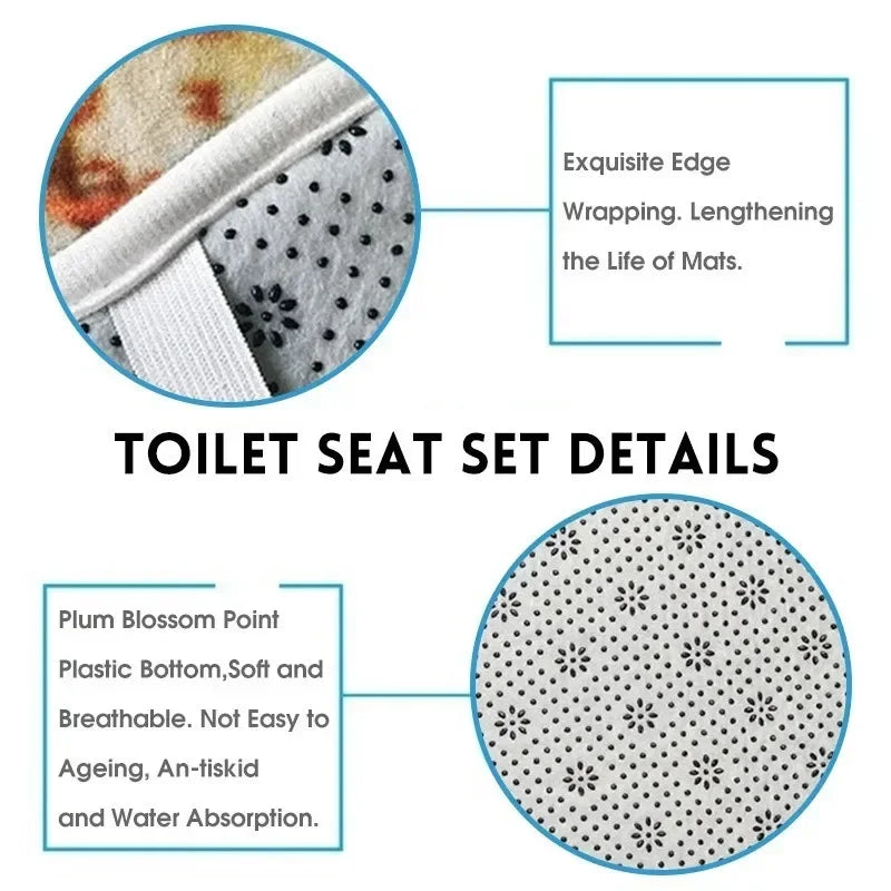 3D Marble Shower Curtain Set Non Slip Bath Rug Waterproof Bathroom  with Hooks Modern Style Toilet Lid Cover Home Decor