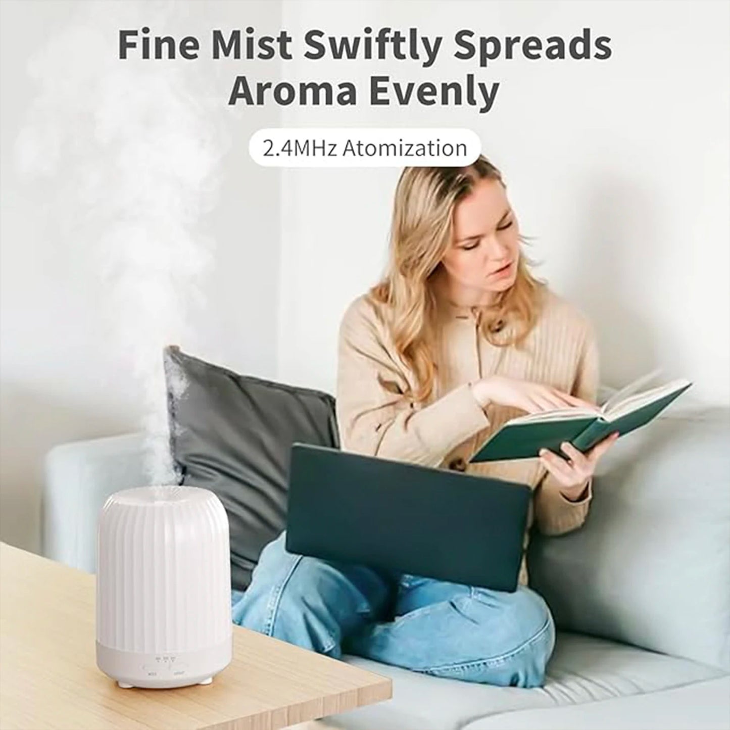 Essential Oil Diffuser For Bedroom, Quiet Humidifiers For Home, Ultrasonic 250ML Small Aromatherapy Diffuser, 7 LED Color Safety