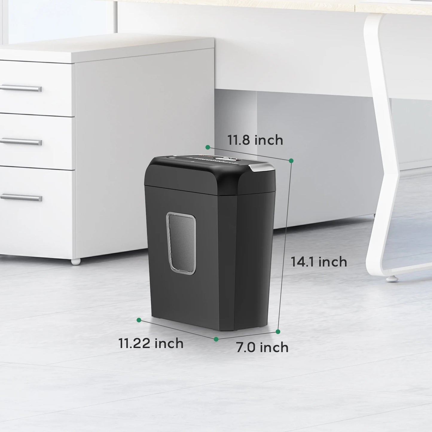 Bonsaii 6-Sheet Cross Cut Paper Shredder Home Office Use with Handle for Document,Mail,Staple,Clip with Overheat protection