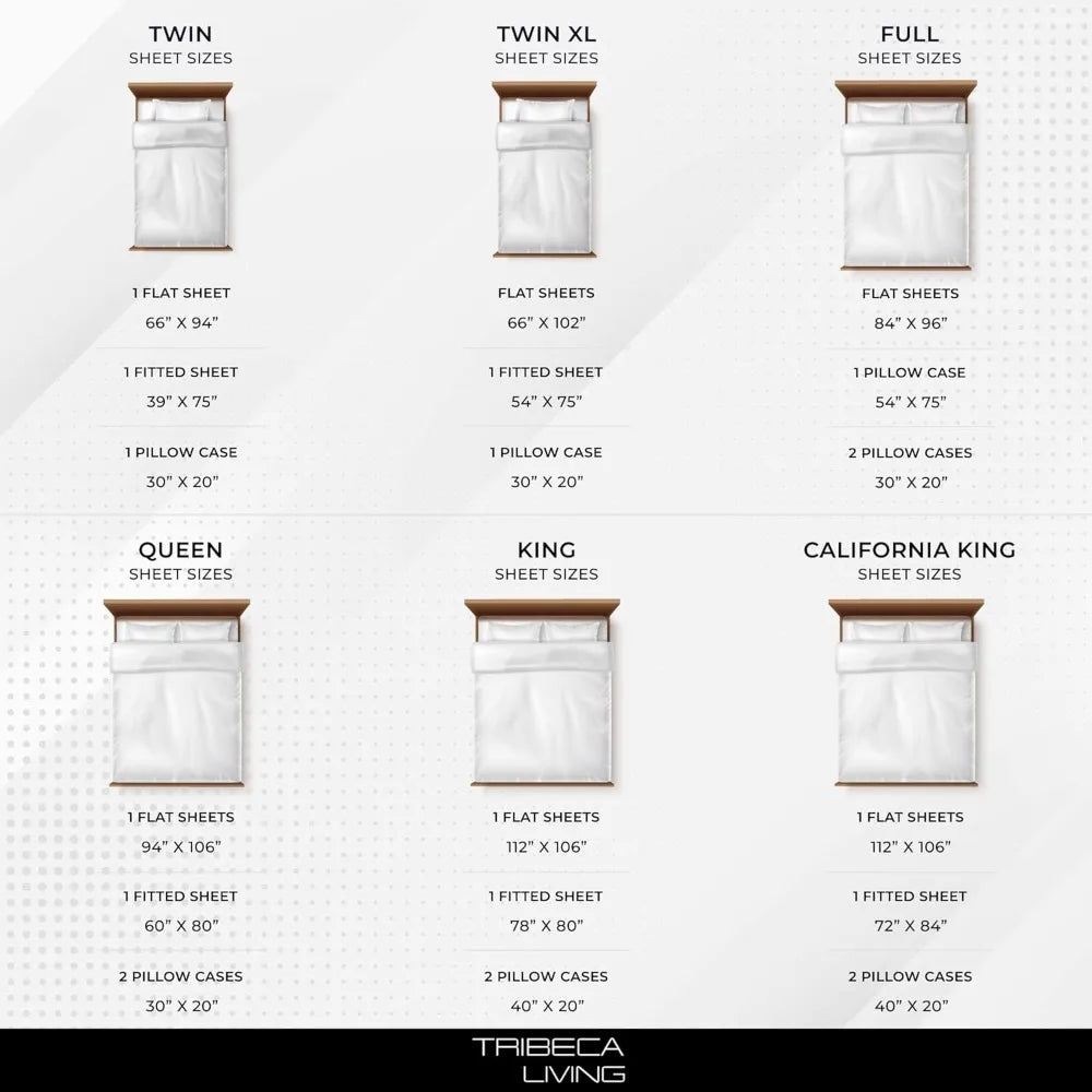 Tribeca Living Queen Bed Sheet Set, 300 Thread Count Soft Cotton Sateen, Floral Print with Extra Deep Pockets, 4-Piece Bedding S